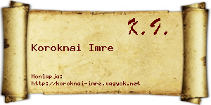 Koroknai Imre névjegykártya