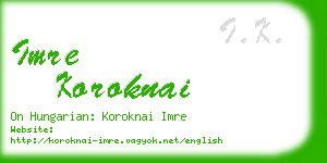 imre koroknai business card